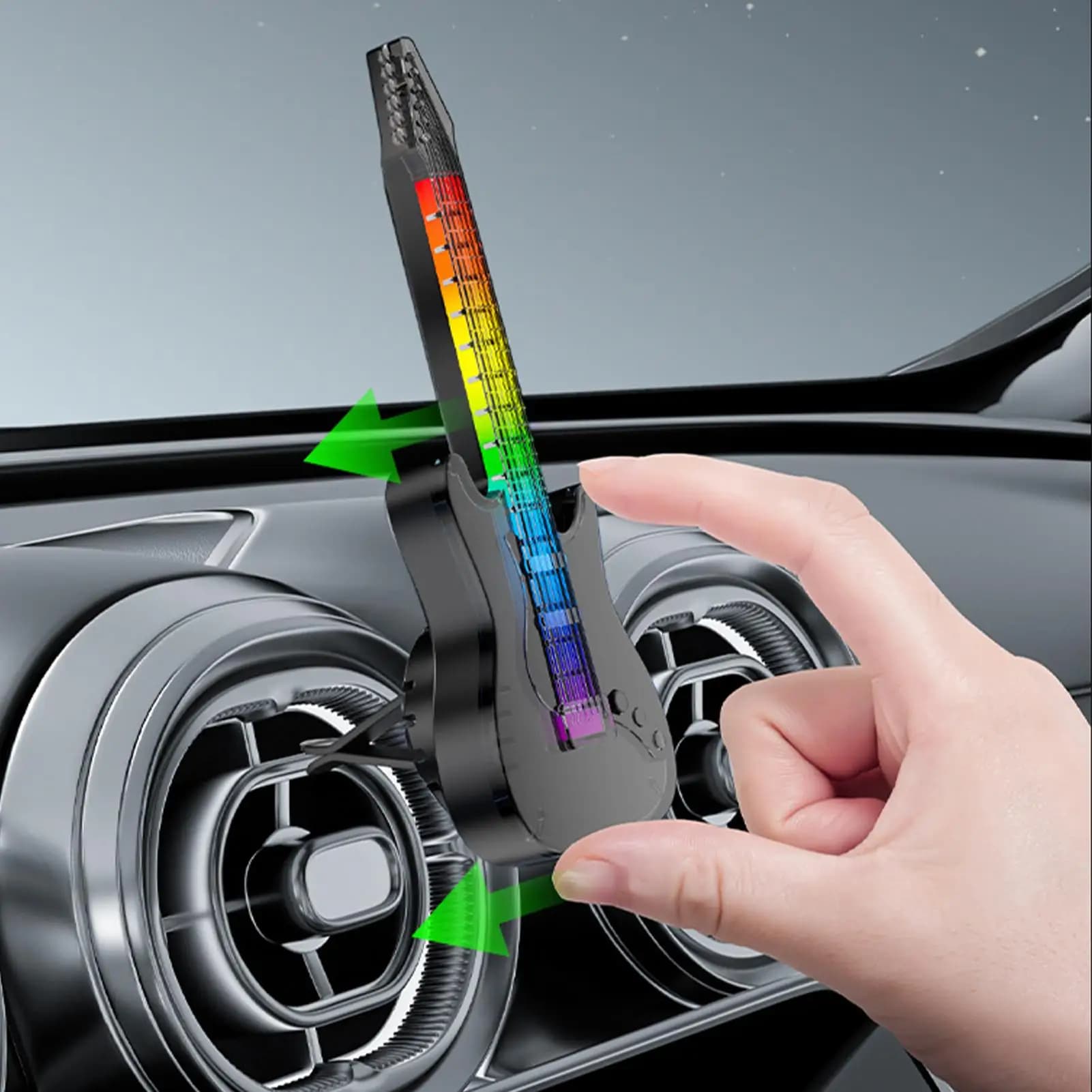 Perfumes for cars Deodorant for environments Deffuser of fragrances for car sockets with atmospheric light Deodorant for automotive environments in the form of small guitar for
