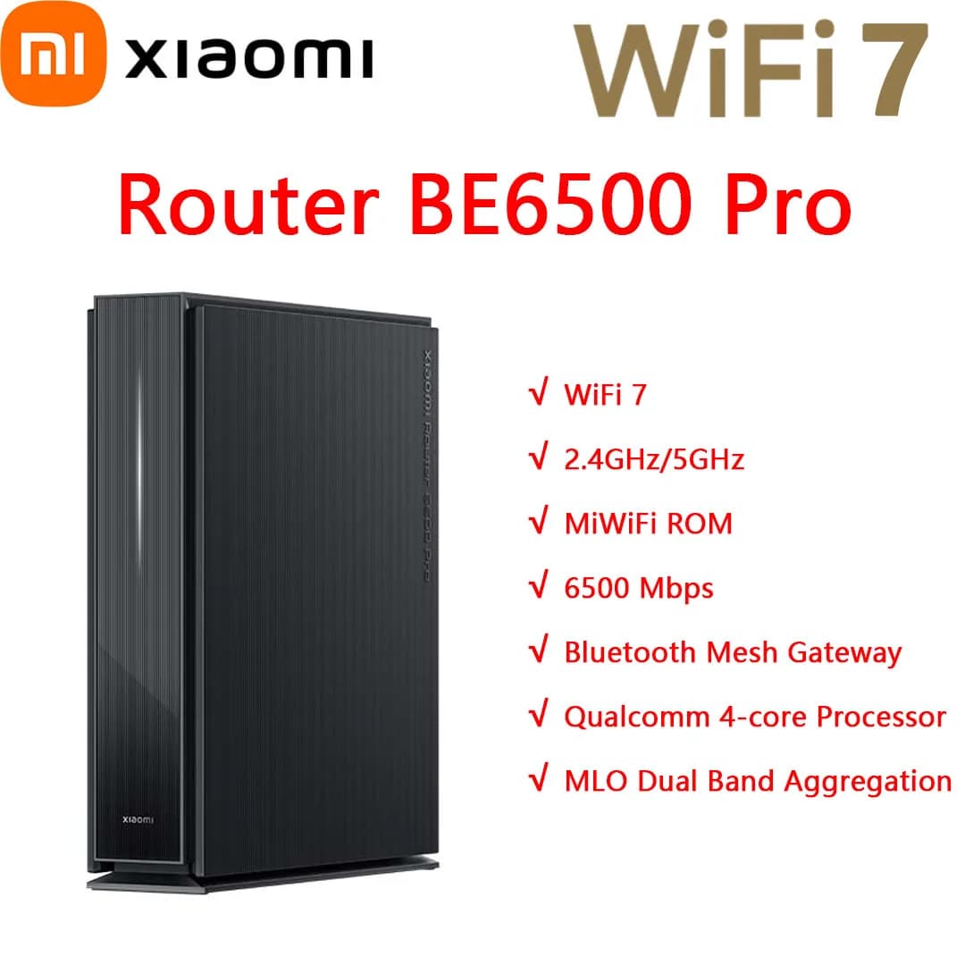 Xiaomi Router BE6500 Pro WiFi 7 2.4/5GHz Mesh Dual Band Qualcomm Processore a 4 core 1GB IPV6 WPA3 Ripetitore Modem Amplificatore di segnale