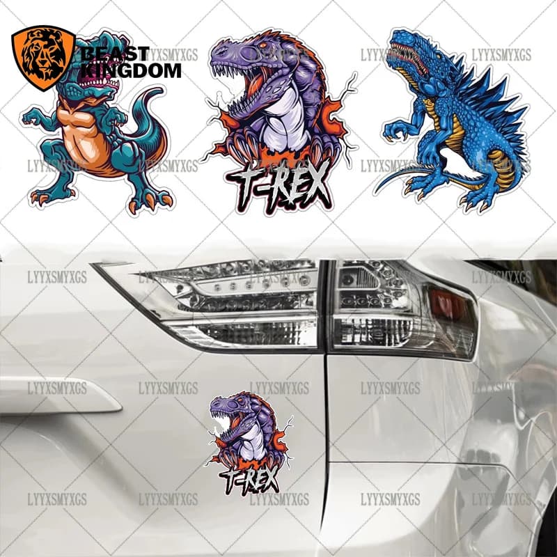 Self-Adhesive Custom T-Rex Jurassic reptile Car Stickers Waterproof Sunscreen Vinyl Decal PVC Wholesale Car Decoration