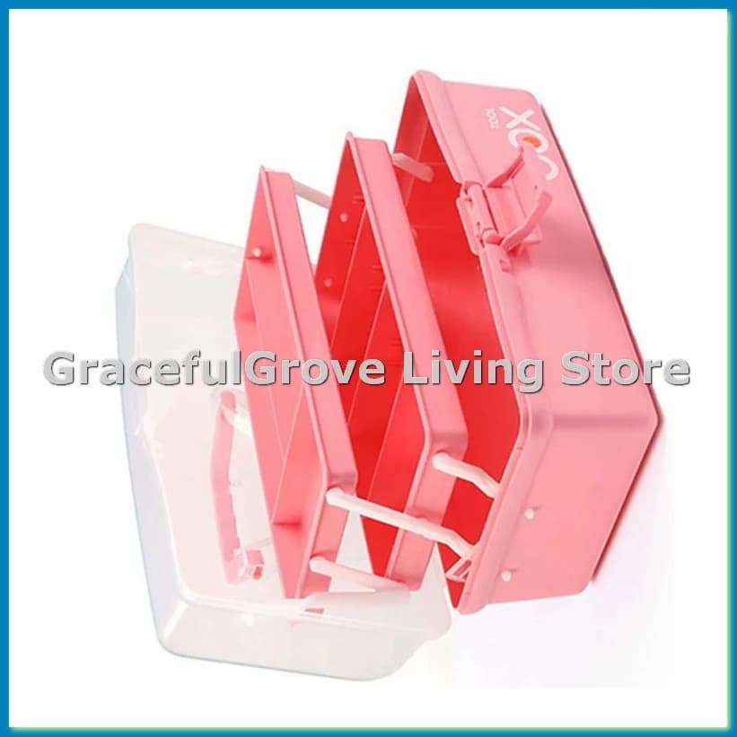 12in Three-Layer Multipurpose Storage Box, Folding Tool Box/Art & Crafts Case/Sewing Supplies Organizer-A79M