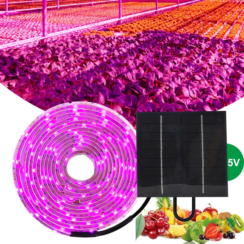 5M Hydroponic Cultivation LED Strip, DC 5V 2835 SMD Full Spectrum Light for Hydroponic Cultivation Systems