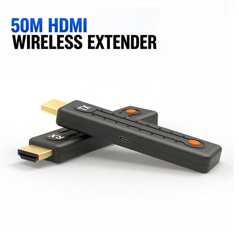 Trasmettitore e Ricevitore Video Wireless, Extender HDMI Wireless 50M, Adattatore Display per Condividere PC, Fotocamera, Laptop, TV, Monitor, Proiettore