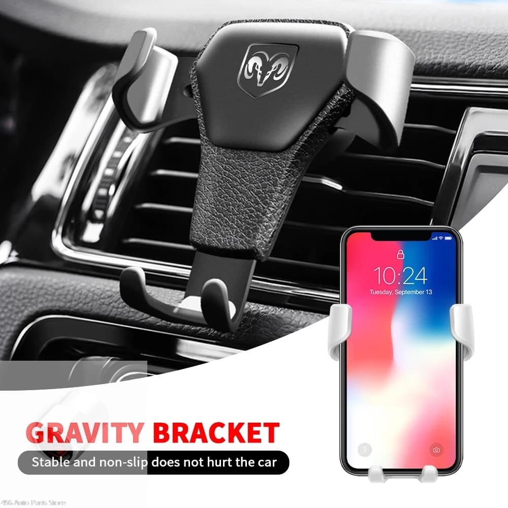 Car Emblem Phone Holder Gravity Holder Accessories For Dodge Durango Caliber Dakota Neon SXT Nitro Avenger Dart SRT Ram Caravan