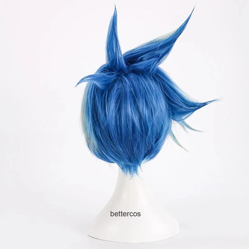 PROMARE Burning Rescue Galo Thimos Parrucca Cosplay Breve Rettilineo Blu Resistente Al Calore Parrucca Sintetica Dei Capelli + Protezione Della Parrucca NBJHG76DSF2025