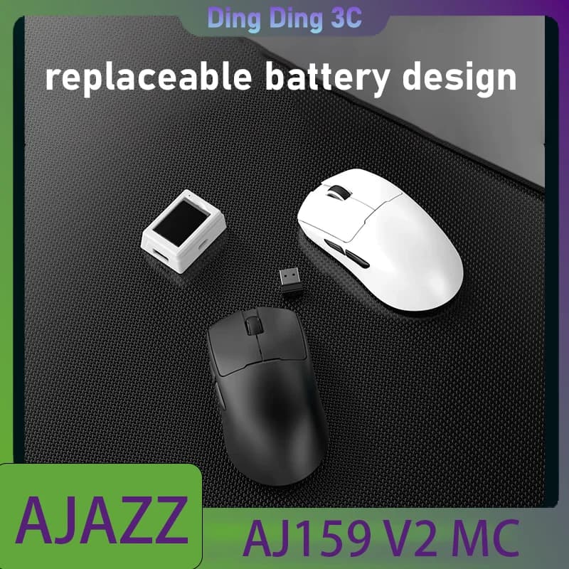 Il mouse da gioco AJAZZ AJ159 V2 MC a 3 pulsanti supporta la sostituzione della batteria - Consigliato dagli team professionali di e-sport