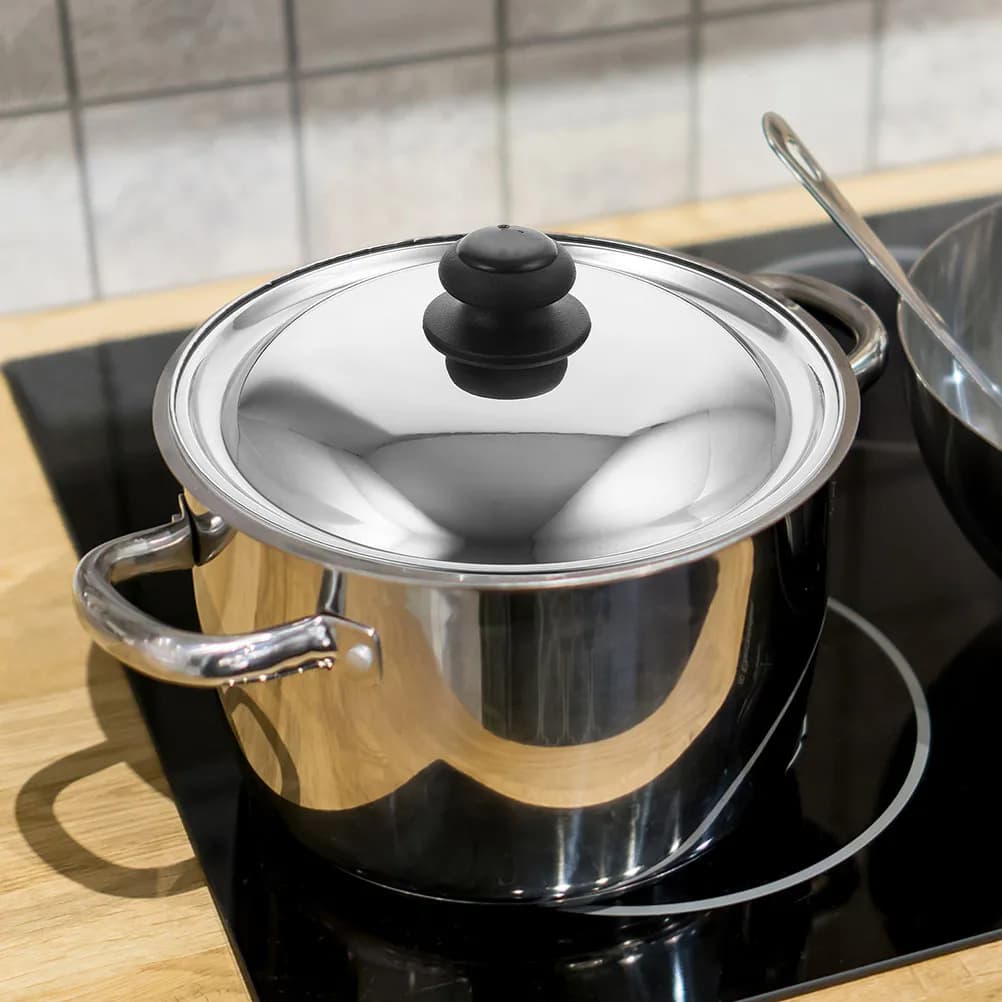 Premium Metal Cover for Pots and Pots, Stainless Steel Cover with Handle, Dishwasher Washable, Anti-coating, Kitchen Accessories