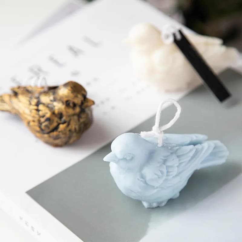 Stampo in Silicone 3D a Forma di Passero per Candele, Sapone, Ornamenti in Gesso, Sculture in Sale, Resina Aromatica, Artigianato e Decorazioni per la Casa