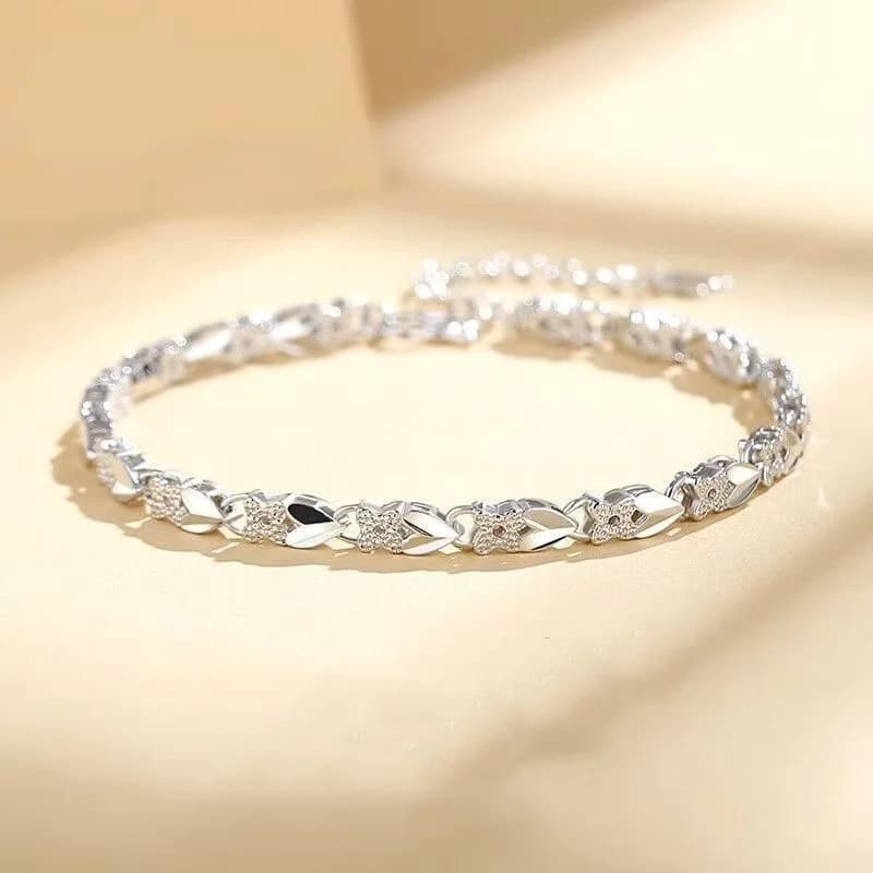 Bracciale a catena in argento sterling 925, stili multipli, per donna, alla moda, per matrimoni, feste, bellissimo regalo di gioielleria