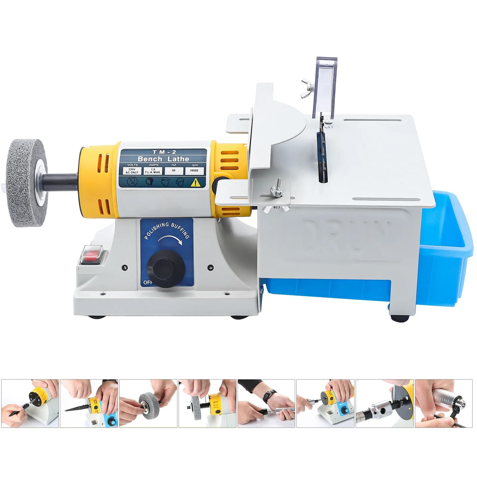 320W 10-in-1 10000r/Min Gem Jade Tabletop Saw Machine Table Saw for Rock,Lapidary,Jewelry Cutting Tool for Grinding, Polishing, Drilling