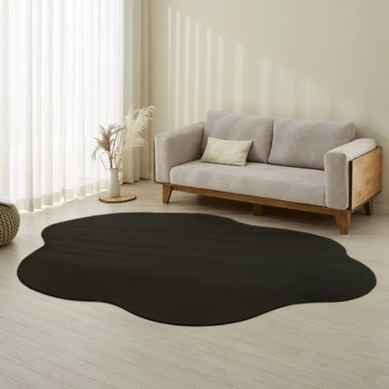 VIKAMA Minimalist Solid Colour Wabi-Sabi Style Carpet Irregular Shaped Living Room Carpet Home Bedroom Decorative Carpet