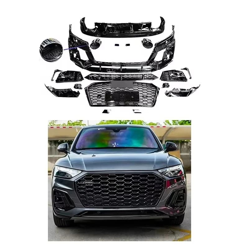 Kit Carrozzeria STLF, Paraurti Anteriore 2018 per Audi Q5, Aggiornamento a RSQ5 SQ5, Griglia Frontale Star Shine con Diffusore
