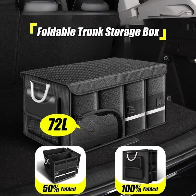 Foldable Waterproof Oxford Cloth Trunk Storage Box Large Capacity Car Organizer Portable for Camping Fishing Travel Accessories