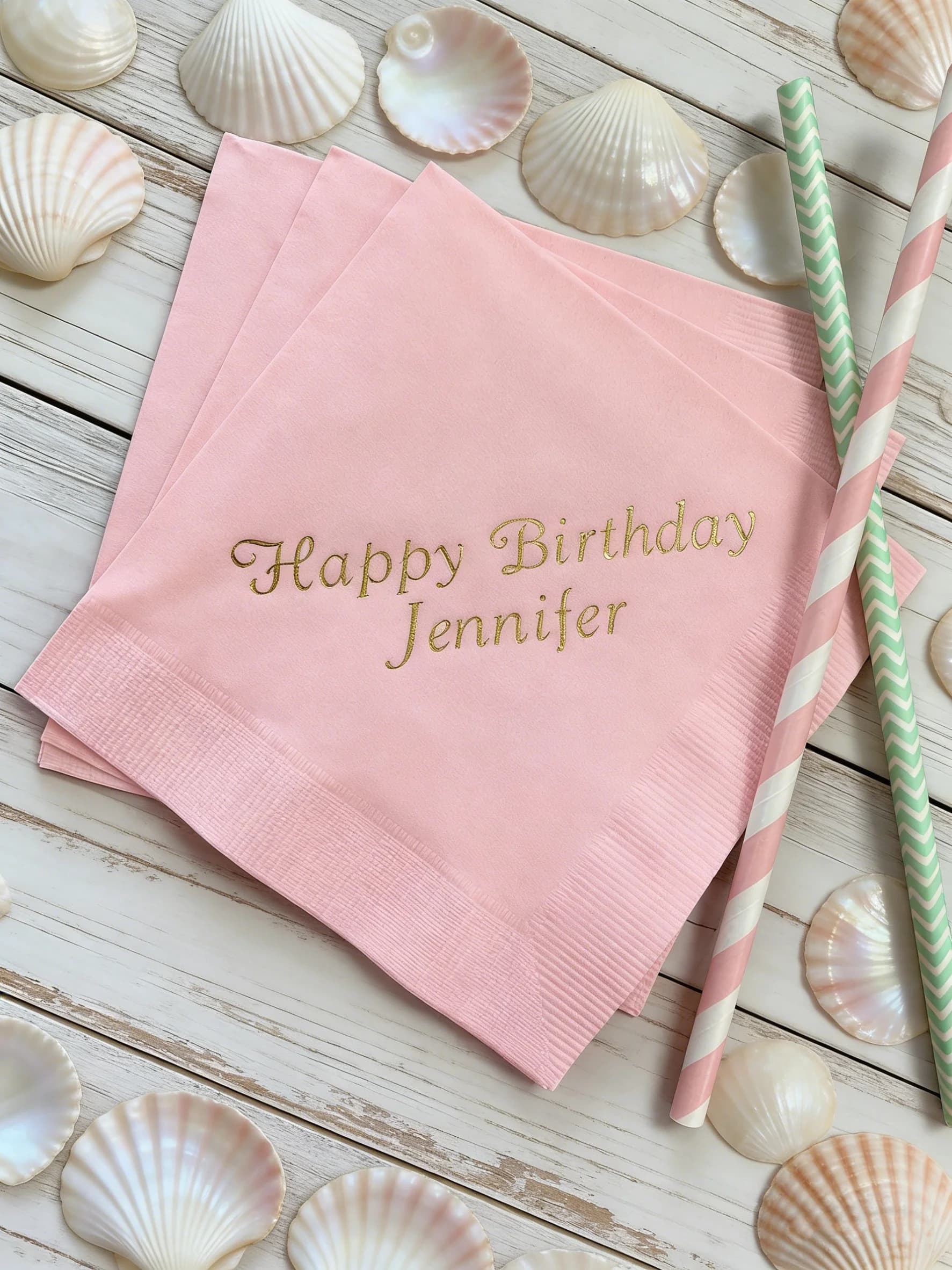 Confezione da 50 Tovaglioli di Carta Personalizzati con Monogramma Stampato per Feste di Compleanno, Cocktail, Bevande e Pranzi