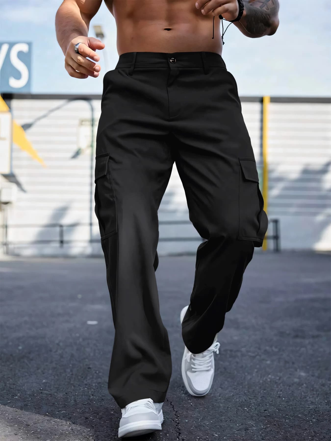 Men's Work Pants, Careers, Sporty, Gamba Dritta, Wide, Summer, Multi-Take, Casual
