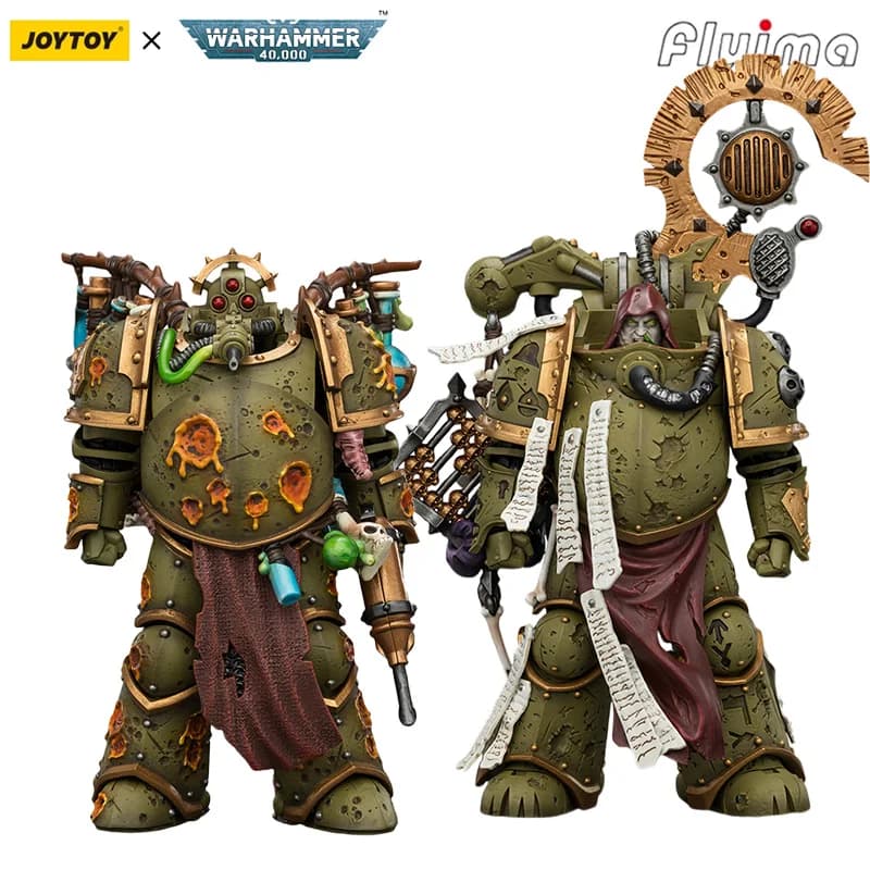 [Preordine] JOYTOY Warhammer 40K 1/18 Action Figure Death Guard Biologus Putrifier e Tallyman 2 Pezzi Modello Anime