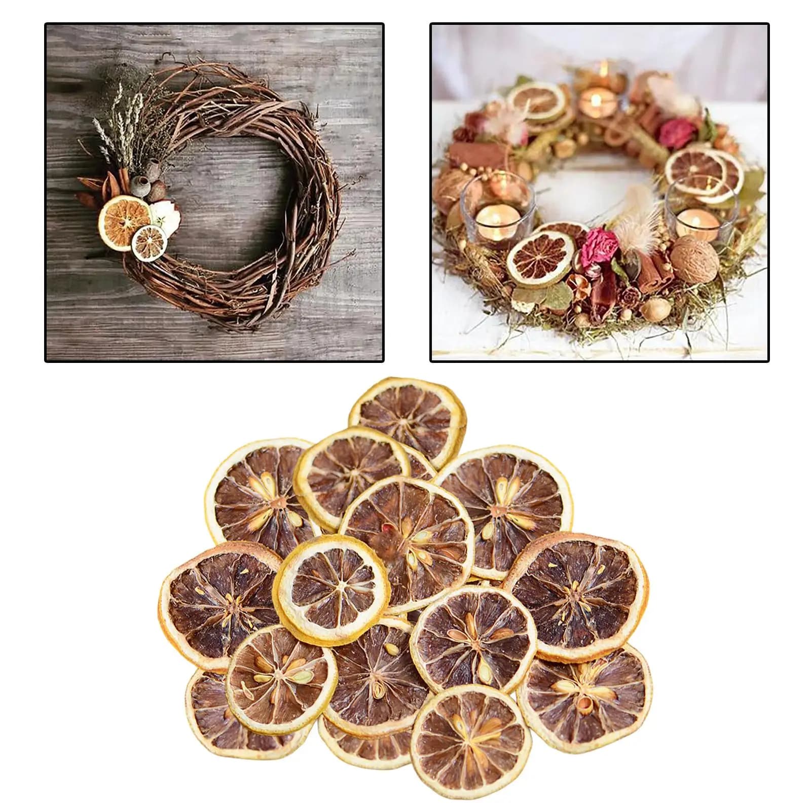 Fette di Limone Essiccate Miste, Fiori Pressati per Decorazione Fai-da-Te, Cover per Telefono, Ciondoli in Resina, Creazione di Biglietti