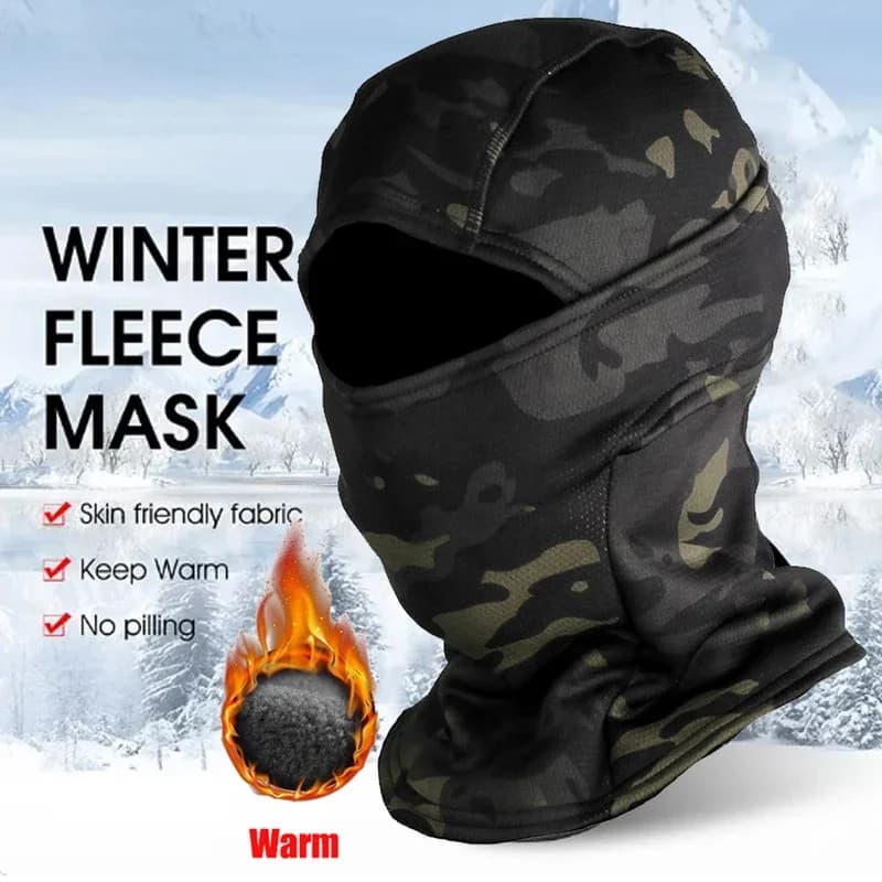 Winter Cycling Thermal Balaclava Windproof Cold-proof Camouflage Full Face Mask Lightweight Men Women Motorcycle Helmet Lining