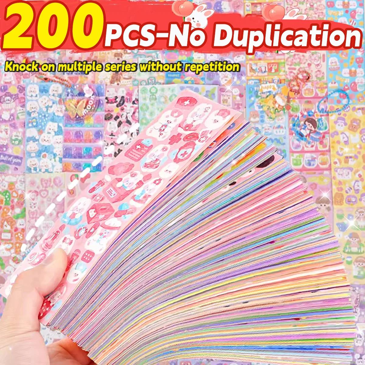 20-200 Pieces Wall decal Goo Card Kawaii Card Cartoon Laser Without Duplicates for Diary Children Make by You Students School Decoration Chancellery