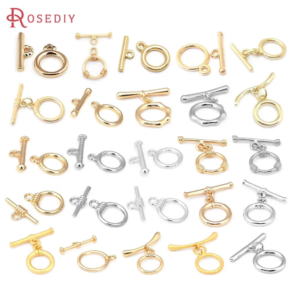 18K Gold Color Round Ring Circle O Toggle Clasps Bracelet Connect Clasps Jewelry Making High Quality Diy Findings Accessories