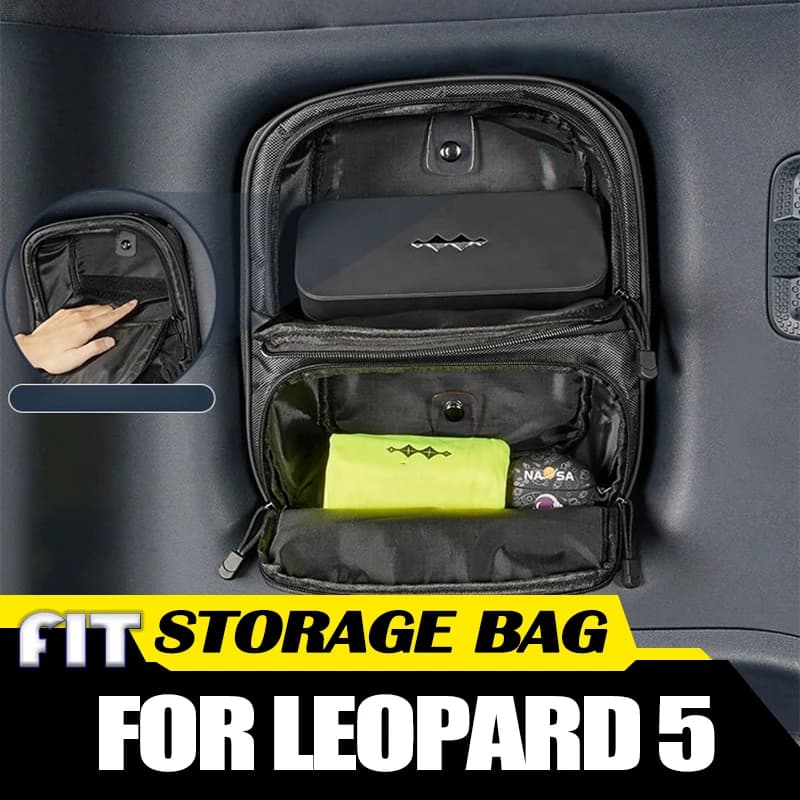 Rear Trunk Door Side Window Glass Storage Bag Suitable for BYD Leopard 5 2023 2024 Expansion Canvas Car Interior Accessories
