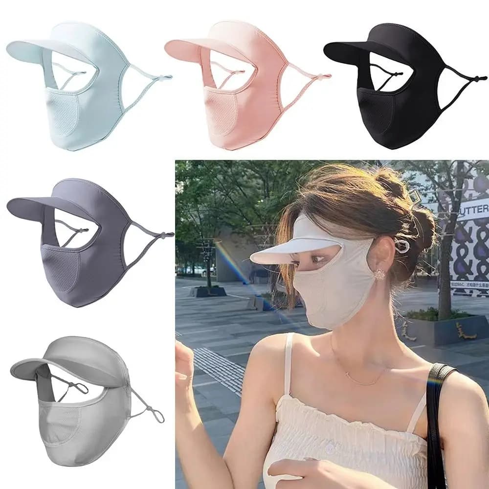 New UPF50 Ice Silk Solar Protection Mask + Anti-UV 3D Neck Anti-UV Protector for Full Neck Sunscreen for Outdoor