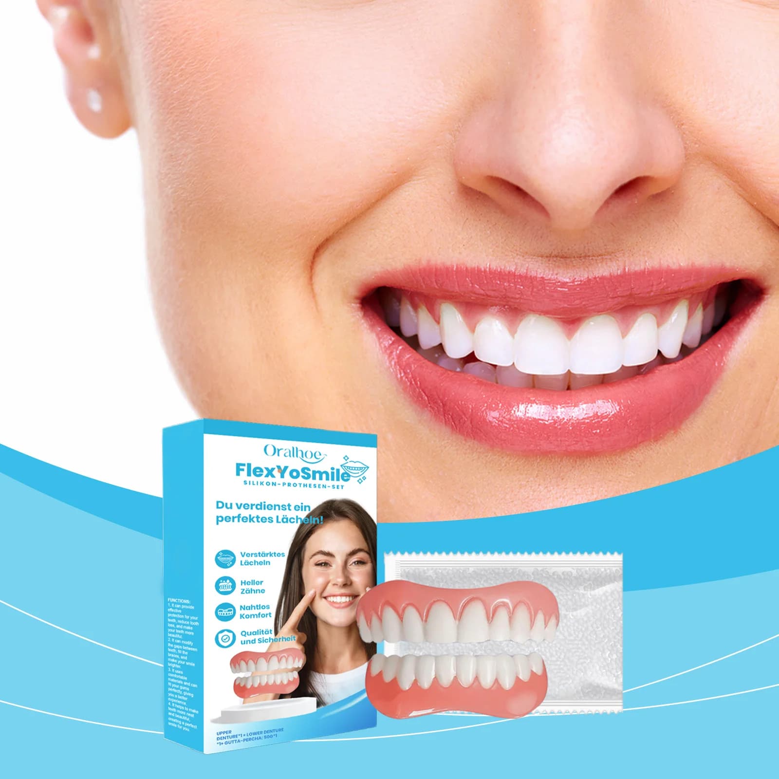 Temporary fake teeth Instant smile Lower upper veneer Protesi Dental fillings Teeth whitening Protected teeth for dental modification