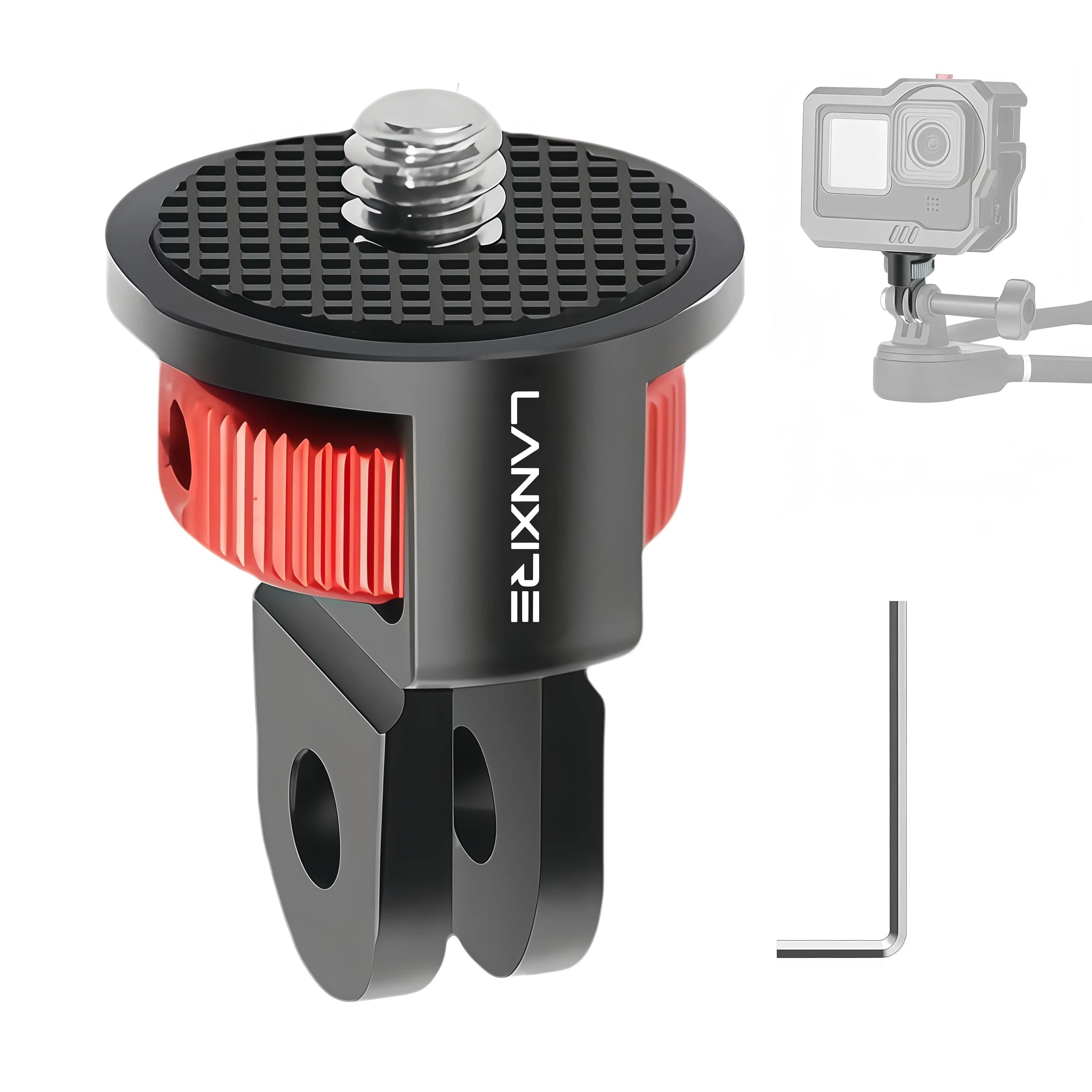Kit convertitore viti Lanxire 1/4" per treppiede con adattatore fotocamera e vite a mano M5 per GoPro Hero 13-12/Insta360 X3-X4 Action Camera