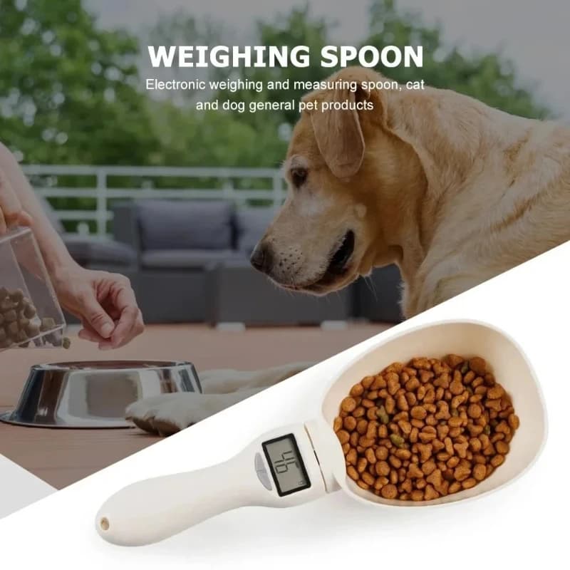 Cucchiaio dosatore per alimenti per animali domestici Bilancia digitale elettronica per alimentazione di cani e gatti Pesatura di precisione con display LCD Cucchiaio per pesare cibo per gatti