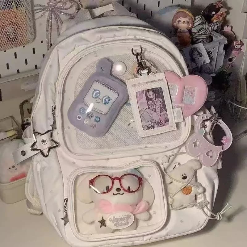 Women Black School Bags Japanese Kawaii Ita Backpack High-capacity Design Transparent Backpacks Sweetwear Y2k Bag 2026 New Trend