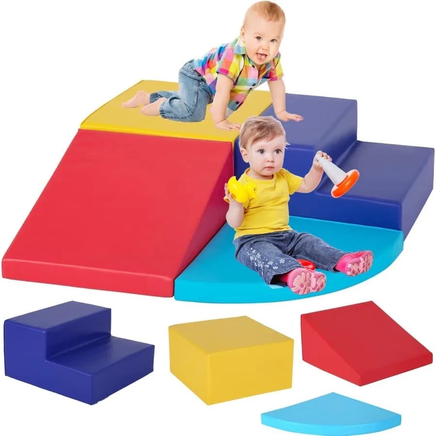 Set da 4 pezzi per scalatore angolare Giocattoli da arrampicata in schiuma morbida per i più piccoli 13 Set da gioco per bambini striscianti e scorrevoli per interni Blocco di schiuma da arrampicata