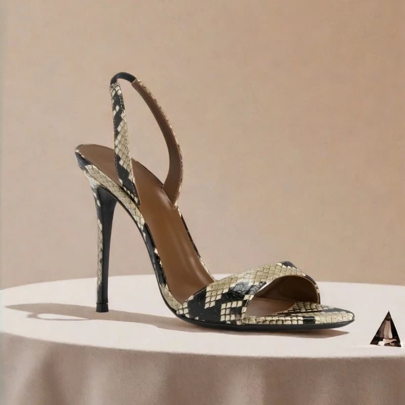 Yuejinlong Sexy Snakeskin Print High Heels Open Toe Stiletto Sandals Retro Fashion Python Party Dress Shoes Summer New 2026