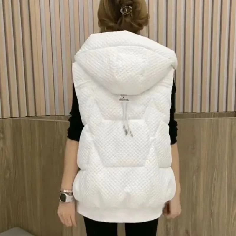 Con cappuccio Imbottiture Giacca di cotone Gilet Gilet Capispalla da donna 2025 Primavera Autunno Nuovo gilet caldo spesso Cappotto Moda Gilet larghi Giacca