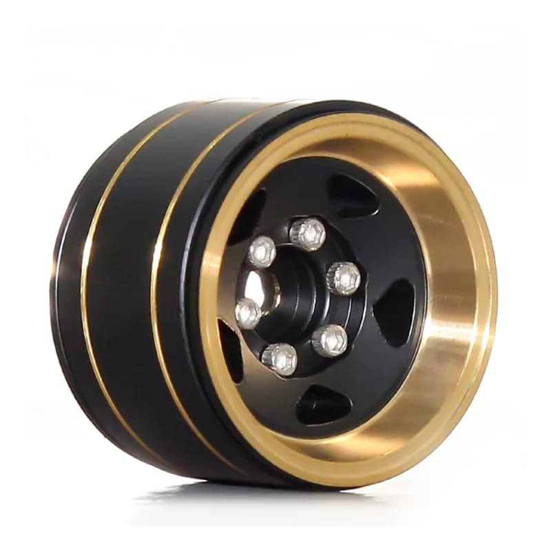 Mozzi ruota in ottone oro e nero da 1.0 pollici per auto RC 1/18 TRX4M Bronco e crawler SCX24