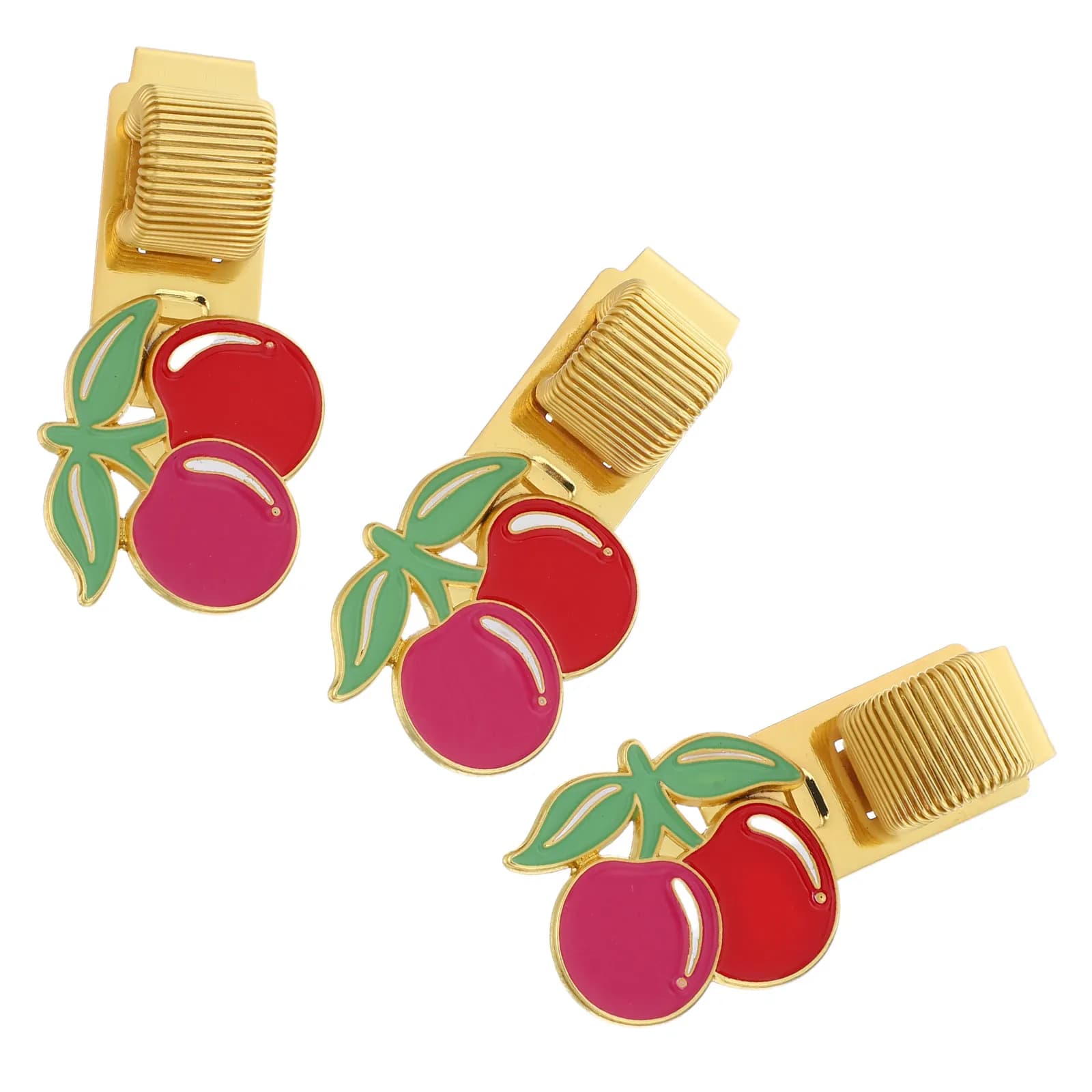 Clip per penne in metallo Cherry da 3 pezzi, supporto per penne a molla regolabile, clip per matite portatile per organizer di quaderni, agende e diari