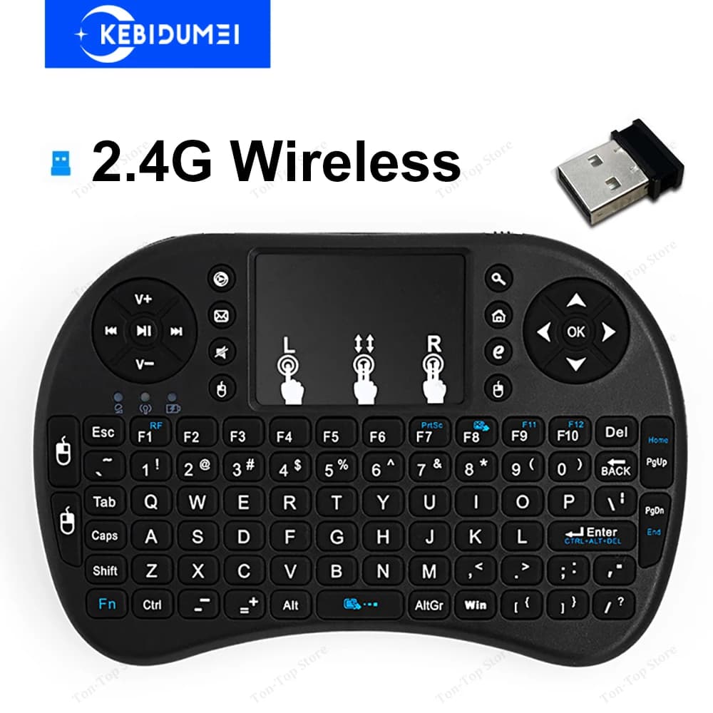 Tastiera wireless i8 2.4G Mini tastiera inglese Air Mouse Tastiera portatile con touchpad per proiettore Android LaptopTV BOX