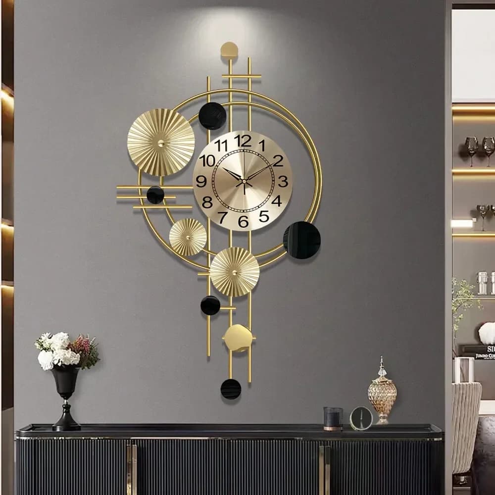 Orologio da parete in metallo decorativo 3D, orologio da parete artistico in metallo per soggiorno, camera da letto, orologio da parete grande moderno e creativo con movimento silenzioso.