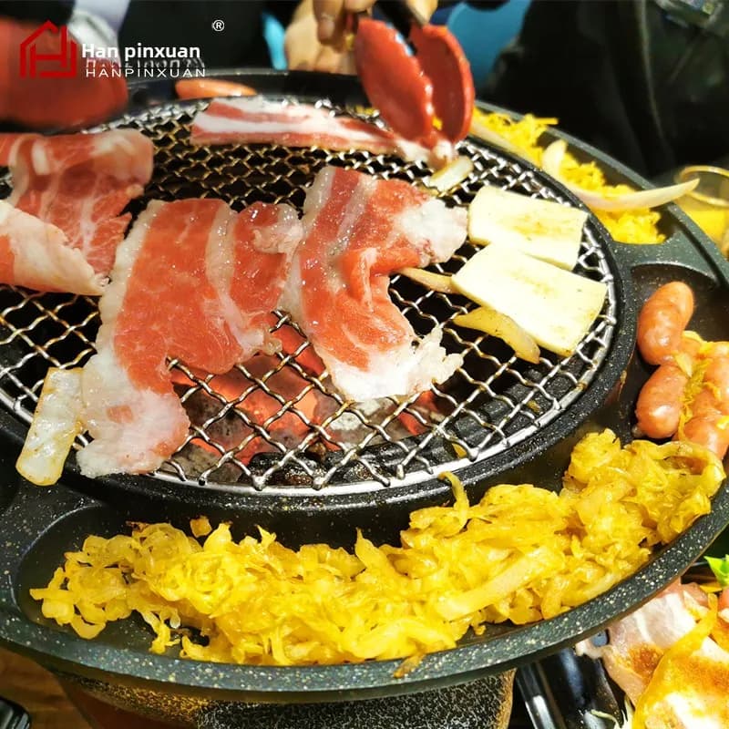 Korean Style Non-Stick Egg Cake Grill Pan Restaurant Quality BBQ Cooking Utensil Stone Charcoal Baking Dish Household Commerc...