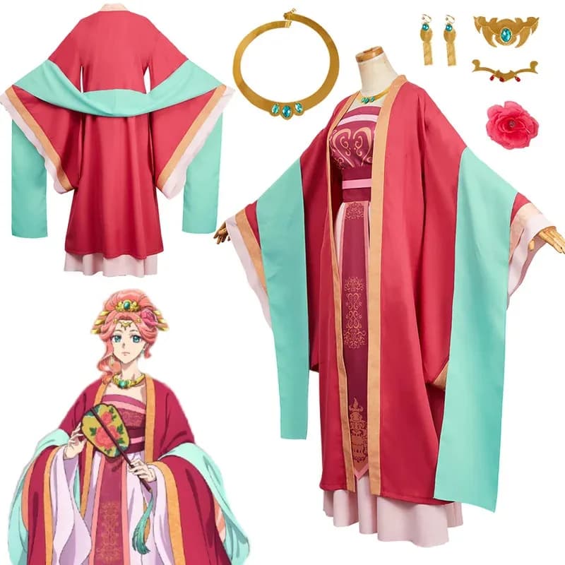Gyokuyou Cosplay Fantasy Clothing Earrings Necklace Anime Clipboard Costume Coating Women Adult Girls Role Games Dresses