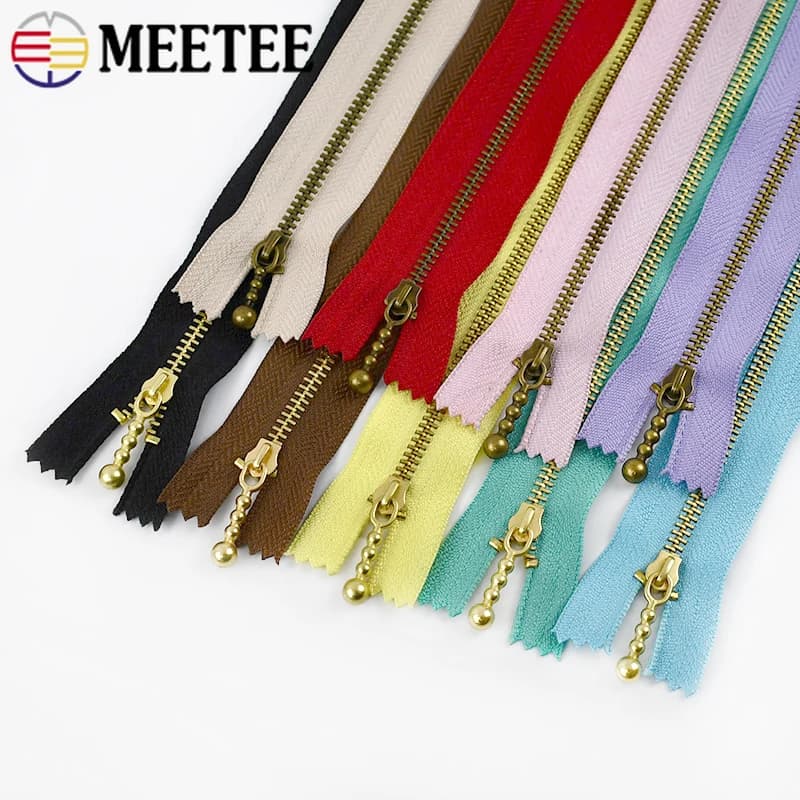 5/10 pezzi Meetee 3 # Cerniere in metallo 12-40 cm Chiusura a zip chiusa per borsa Scarpe Borse Kit di riparazione cerniera Accessori per cucire