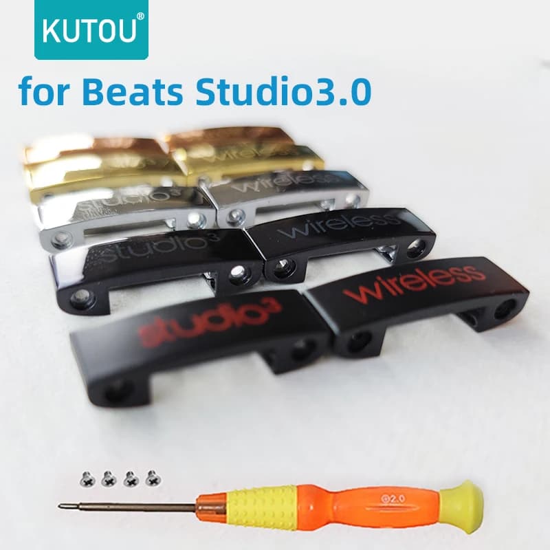 KUTOU Parti di Cerniera di Ricambio per Beat Studio3 Cuffia Fibbia in Metallo per Studio 3 3.0 Kit di Riparazione del Connettore del Logo della Fascia