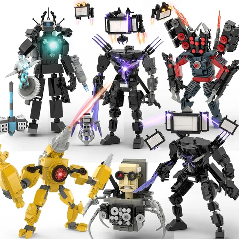 Moc Skibidi Toilette Action Figures Modello Building Blocks Camerman Titan Speakerman Sorveglianza Uomo TVMan Ragazzi Giocattoli Per I Regali Dei Bambini