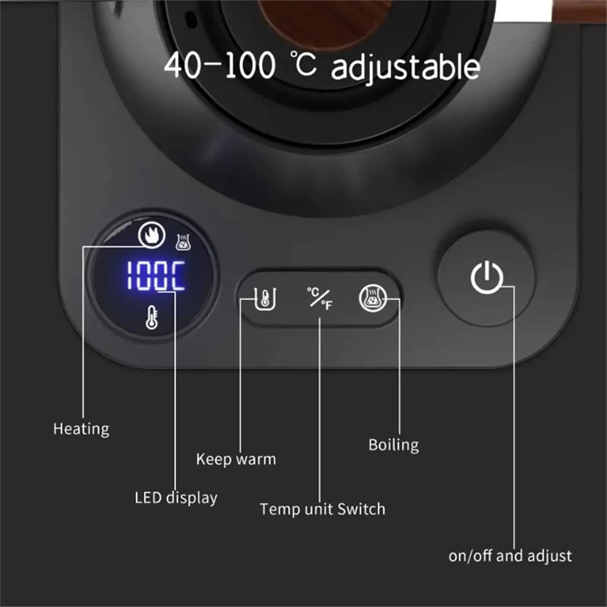 2026 New Electric Kettle Cigno 900ML Infusion Hand Coffee Maker Teapot Smart Teapot Temperature Control Pot Quick Heating UK Plug