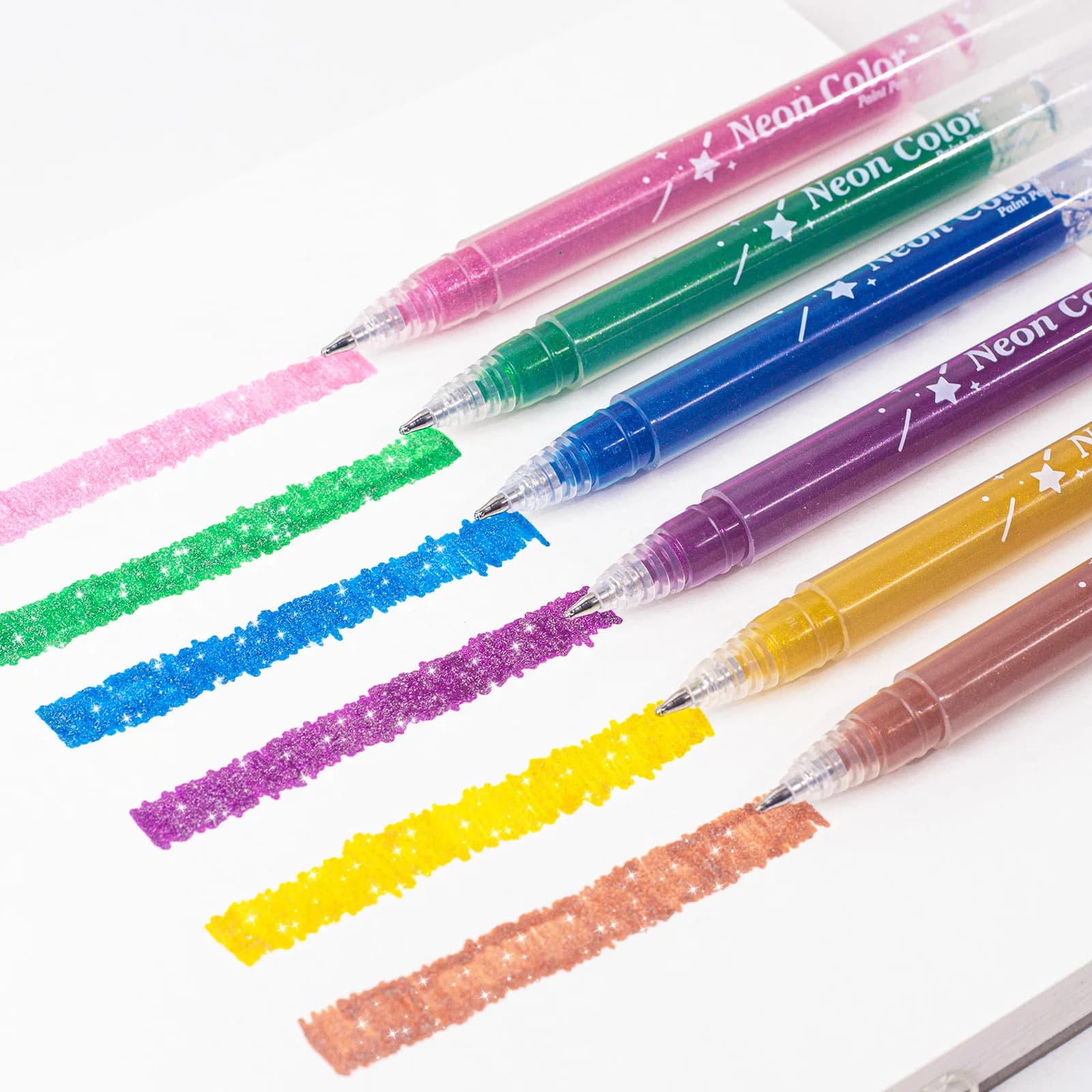 Set di Penne Gel Glitterate, Penne Metalliche Scintillanti per Colorare, Fai-da-Te, Carta Nera, per Bambini, Adulti, Ufficio, Ritorno a Scuola
