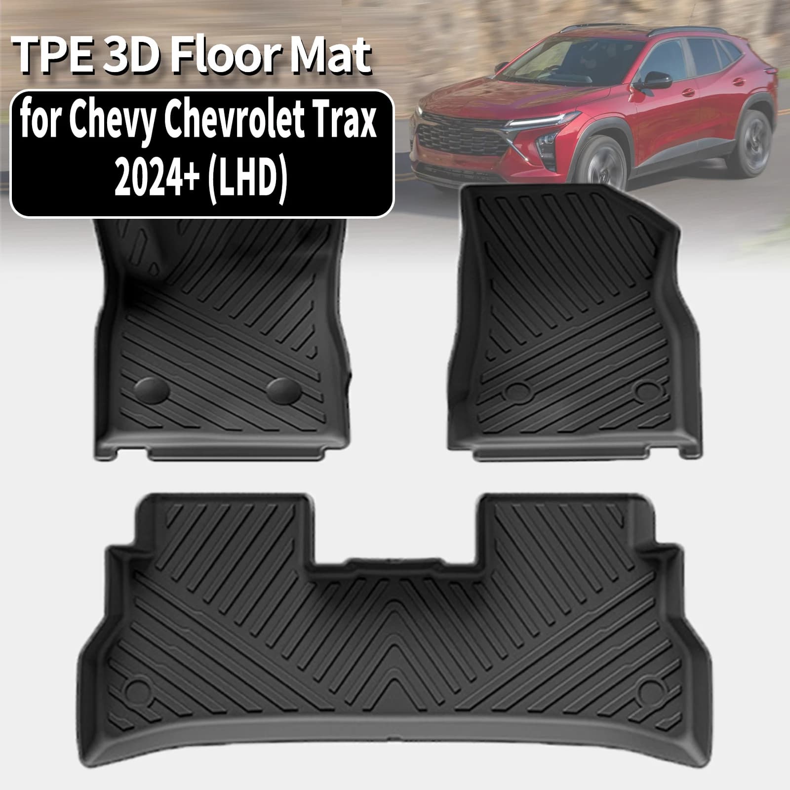 Tappetini Auto in TPE Impermeabili Antiscivolo Facili da Pulire per Chevy Chevrolet Trax 2024 2025 2026