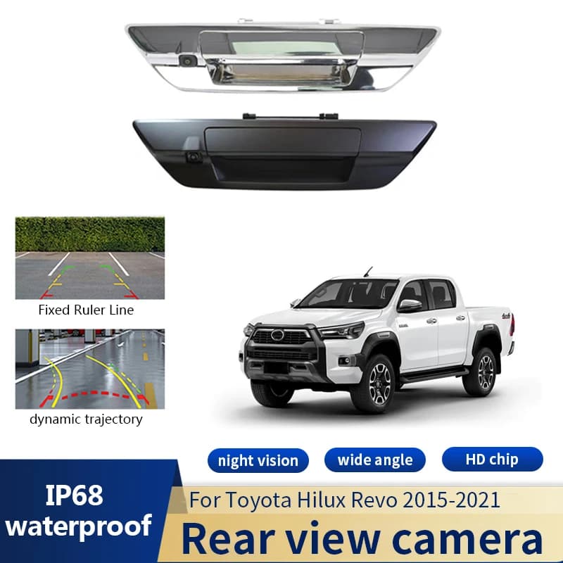 Telecamera di backup con maniglia per bagagliaio per auto IP68 impermeabile 170 ° Visione notturna grandangolari per Toyota Hilux SR5 M80 2016-2024 69090-0K350