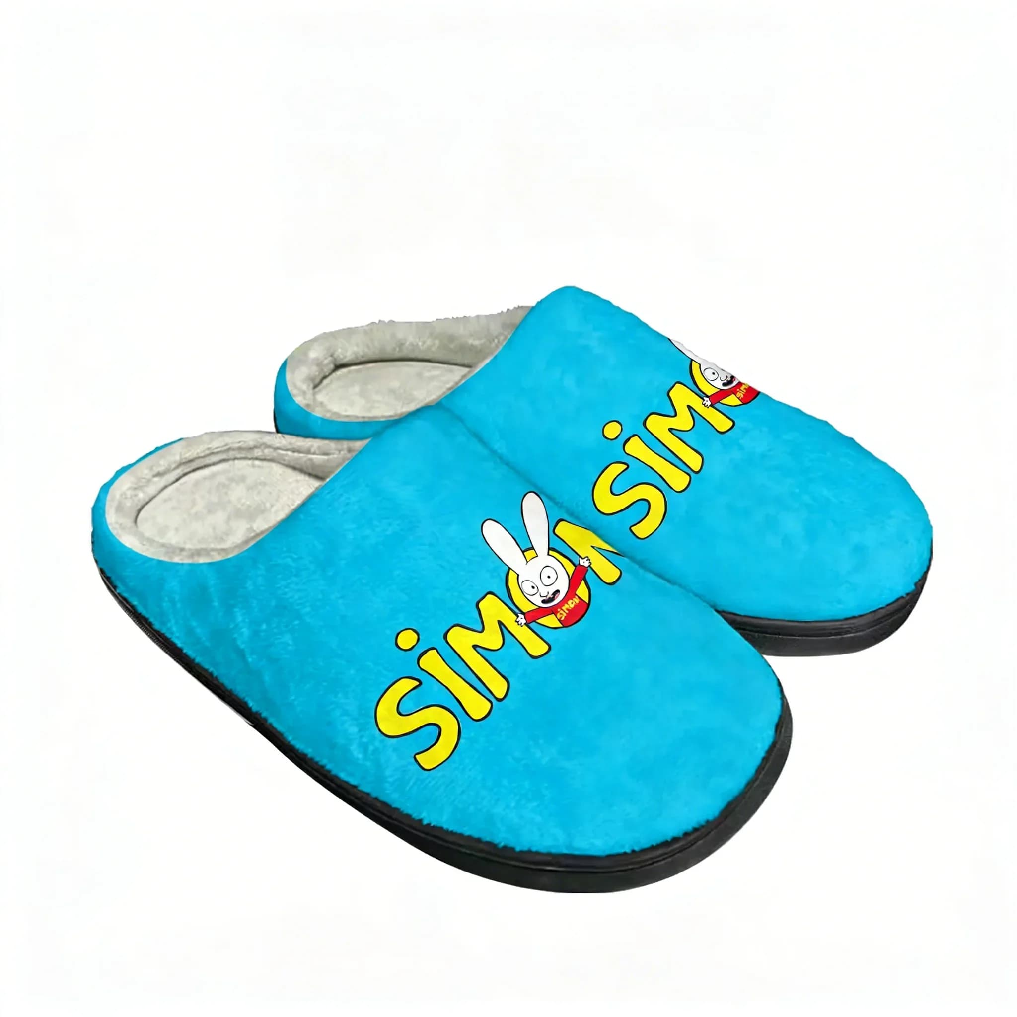 Simon Logo Pattern Bunny Cartoon Home Cotton Slippers Mens Women Lightweight Plush Bedroom High Quality Customized DIY Shoe Gift