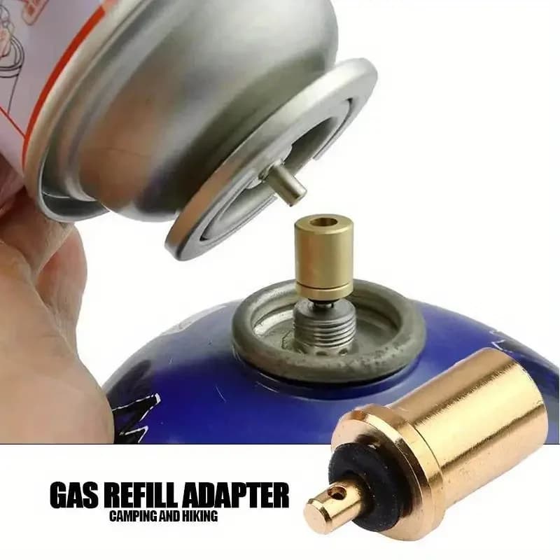 Adattatore per valvola di gonfiaggio 1PC, adattatore per ricarica gas butano, testa gonfiabile per fornello da campeggio esterno, mini bruciatore a cilindro con valvola