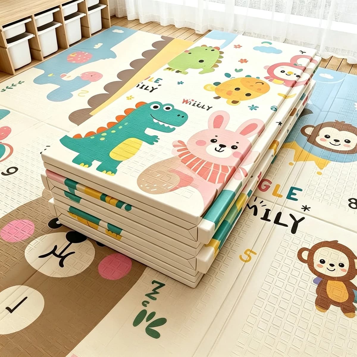 Non-Toxic Educational Foldable Children's Carpet Baby Play Mat in The Nursery Climbing Pad Kids Rug Activitys Games Toys 180*100