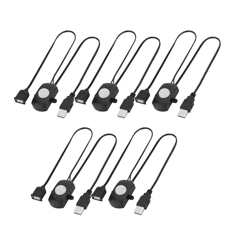 5 Pieces Infrared Movement Sensor DC 5V/12V/24V USB PIR for LED Strips, Intelligent Movement Sensor Black-AEF7