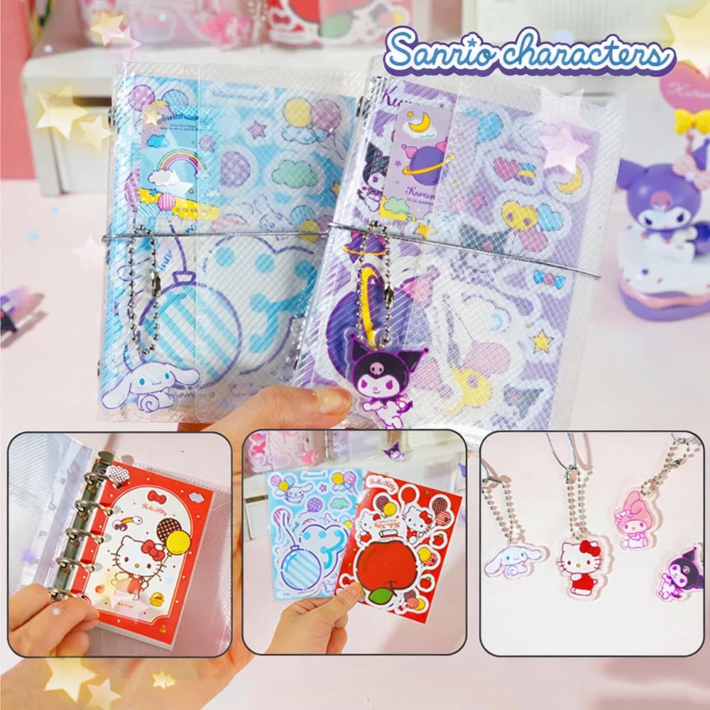 Genuine Sanrio M5 Loose-Leaf Notebooks Kawaii Hello Kitty Kuromi Melody Cinnamoroll Scrapbook Planner School Stationery Gifts